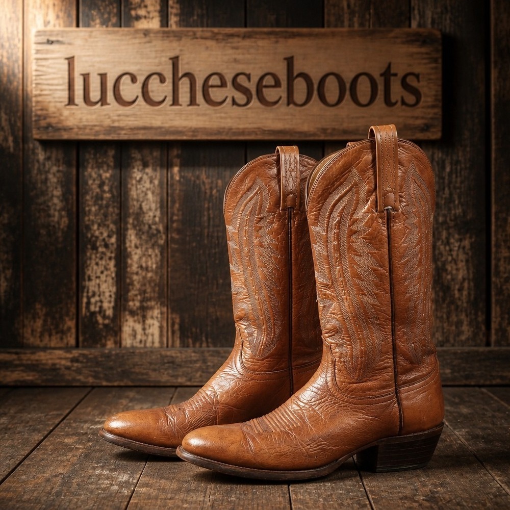 Lucchese 2000 Vintage T3013R4 Leather Western Cowboy Boots Size 9 D See flaws